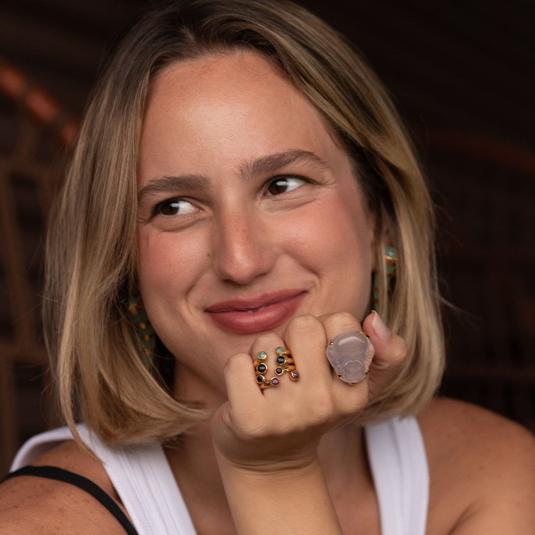 Anillo Buddha Rosado