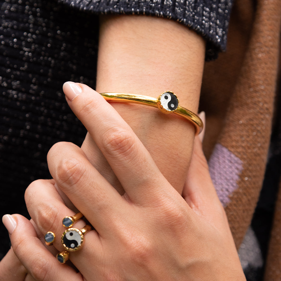 Pulseras Yin Yang Dorada