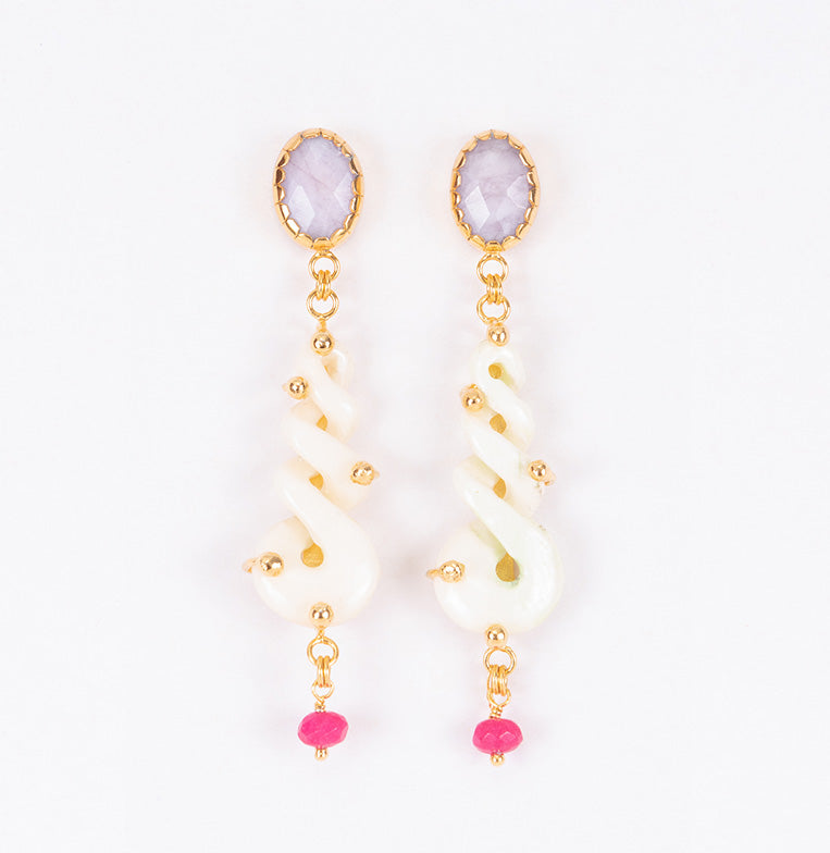 Zarcillos Arawak Morados | 3 Piezas