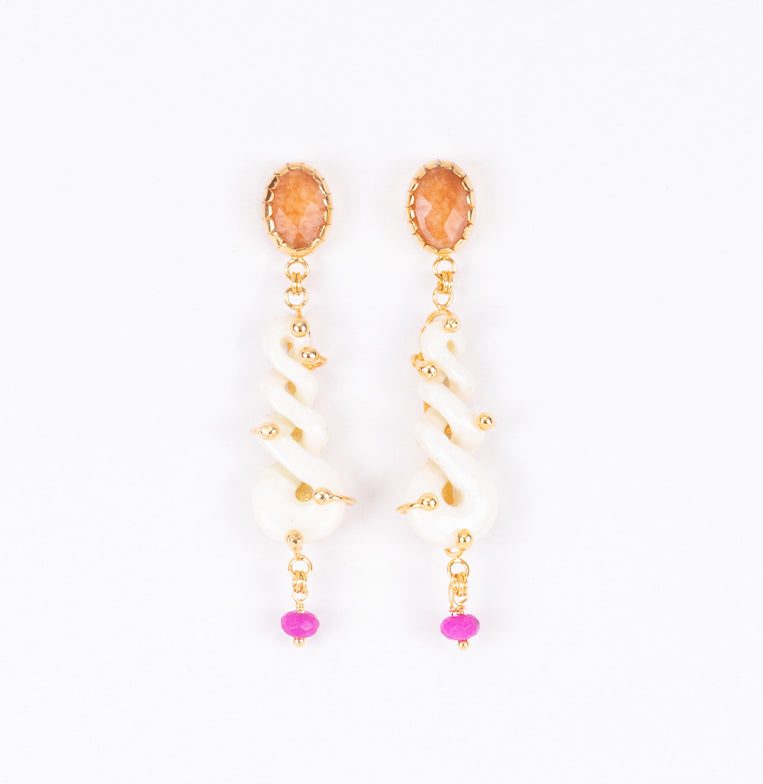 Zarcillos Arawak Naranja | 3 Piezas