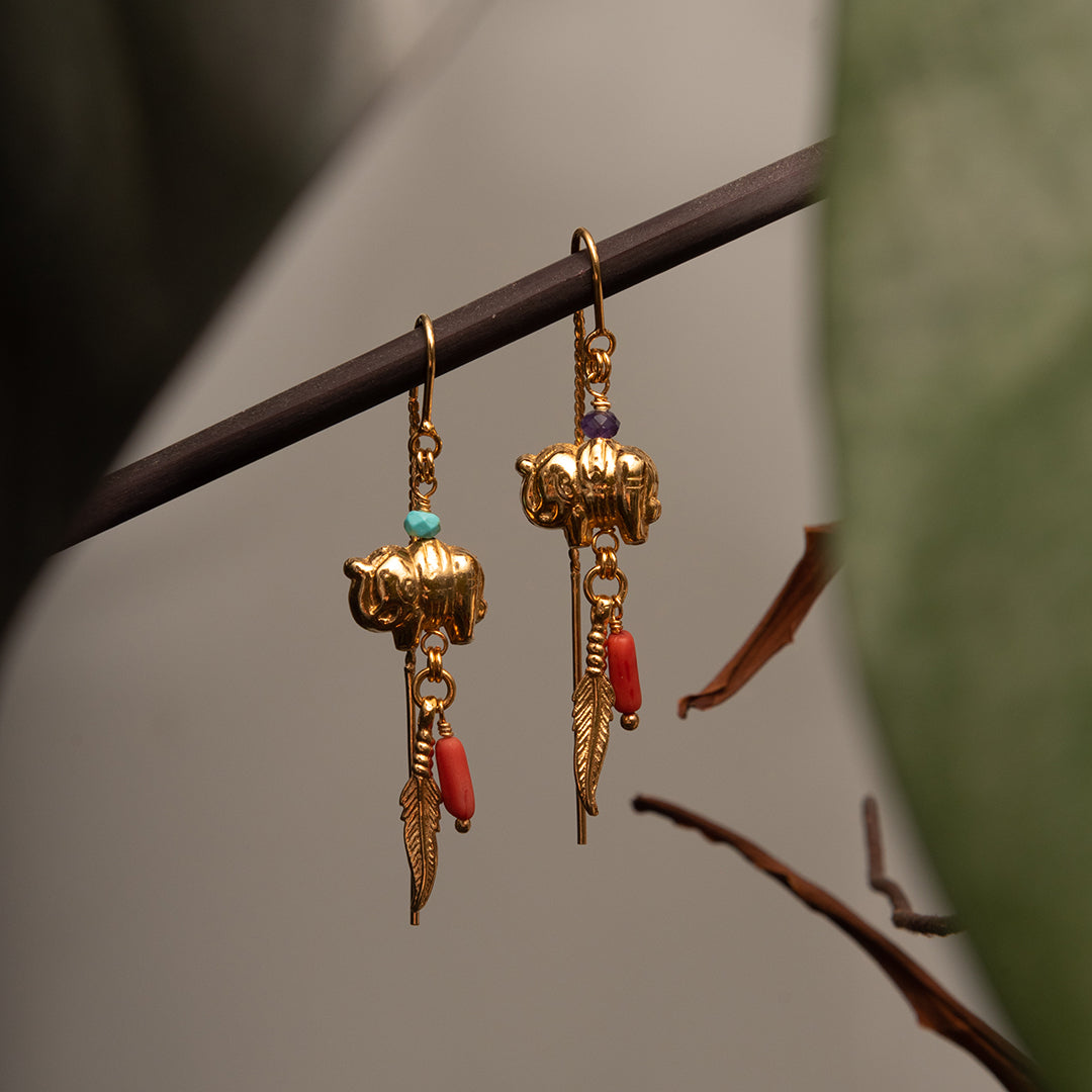 Zarcillos Chill de Elefante Turquesa