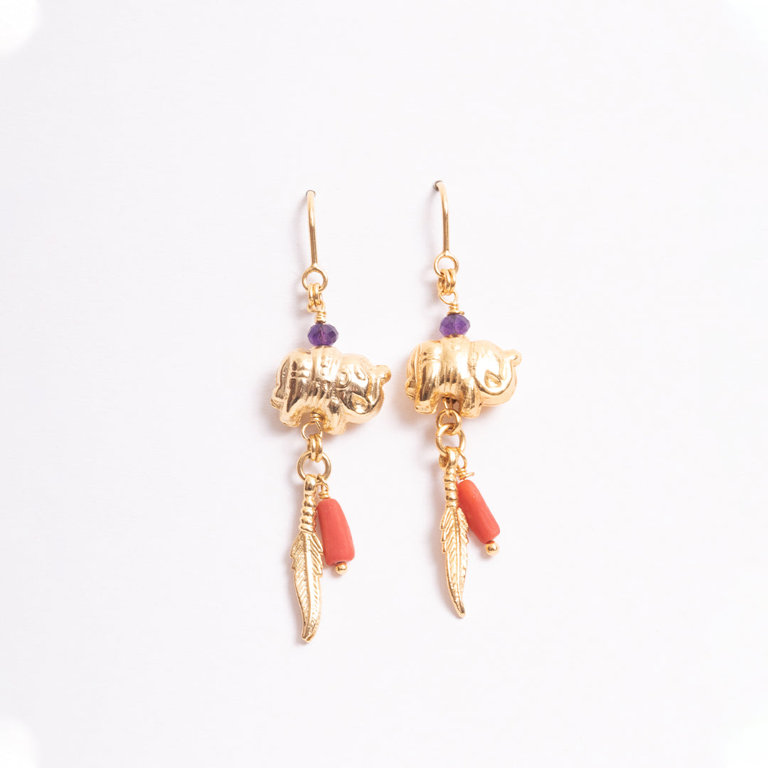 Zarcillos Chill de Elefante Morado