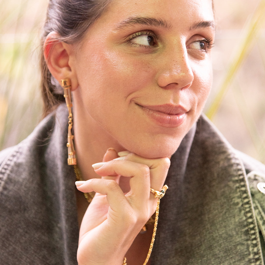 Zarcillos de Nacar Desigual