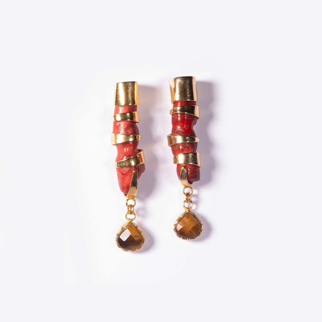 Zarcillos de Coral Rojo