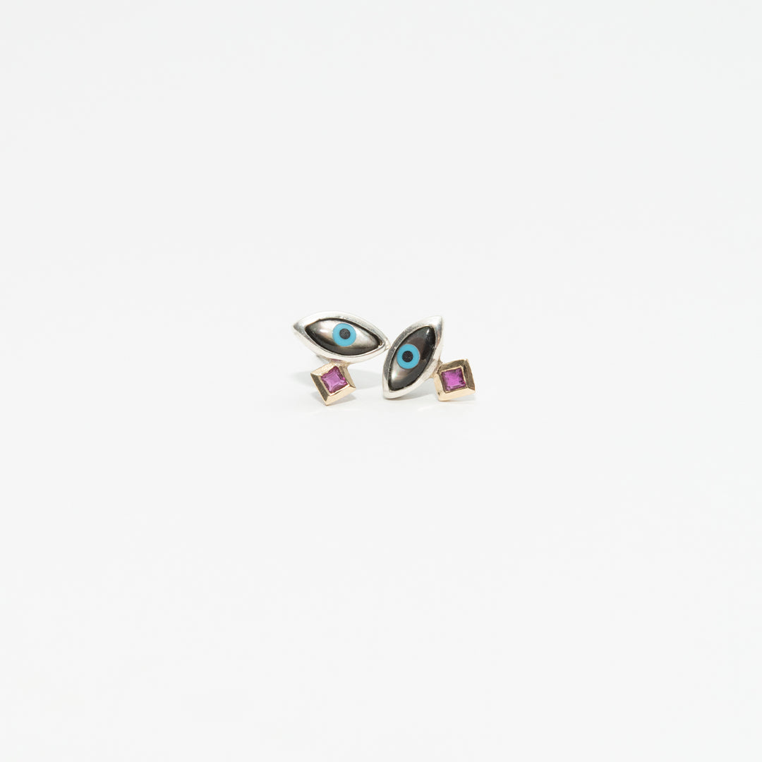 Studs Evil Eye Rubi