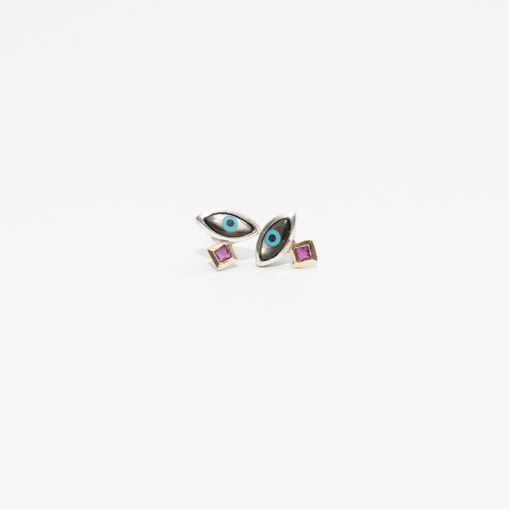 Studs Evil Eye Rubi