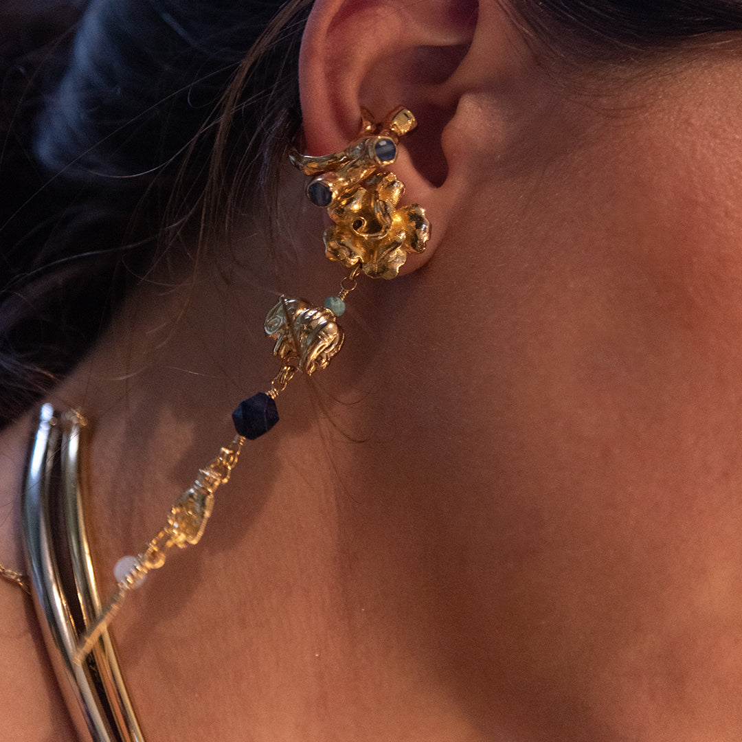 Zarcillos White Lotus Azul