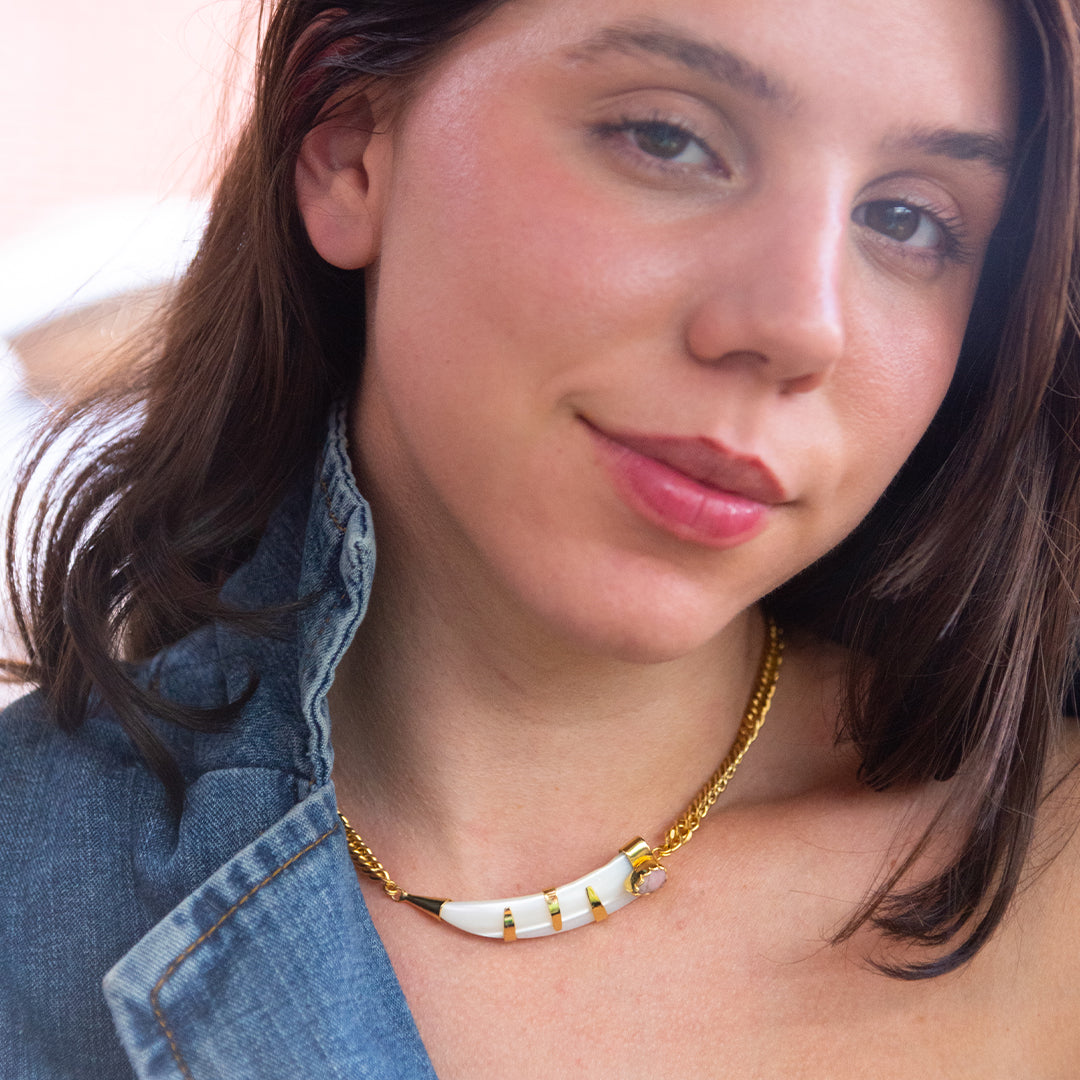 Collar Zocco con Rosado
