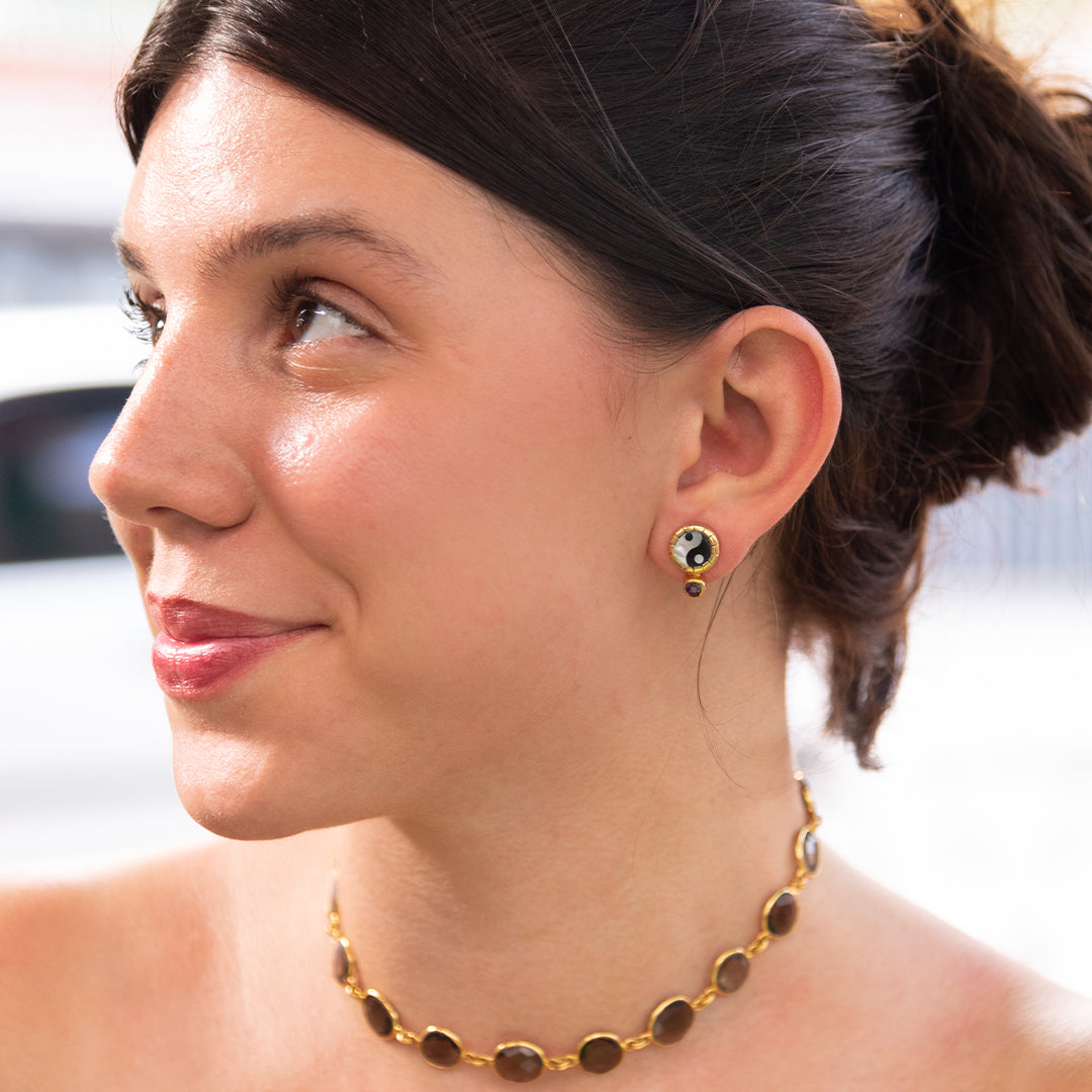 Studs Yin Yang Rubi